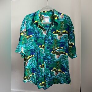 Uniqlo Green Tropical Print Men's Shirt